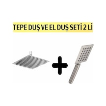 Supor Kare Paslanmaz Inox Duş Başlığı Ve El Duş Seti 2 Li, Tepe Duş Başlığı Diğer