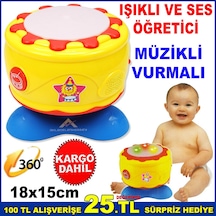 Işıklı Ve Sesli Öğretici Kaya Davul Sesli Müzikli Can Davul