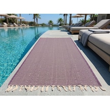 Ludıa %100 Pamuklu Çizgili Peştemal Havlu Banyo Ve Plaj Havlusu 90x185 Cm Mor