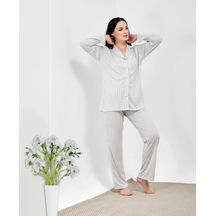 Hf Club 3111 Kadın Gömlek Pijama Takımı Gri