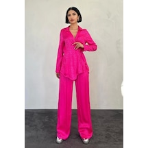 Defymoda Fuşya Jakarlı Biye Takım Fuşya