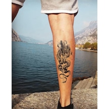 Bearpear Samurai, Ejderha Ve Katana Dövmesi, Geçici Dövme, Unisex Tattoo, Vücut Dövmesi