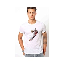 Roc Basketci Basketbolcu Baskılı Beyaz Erkek Tshirt