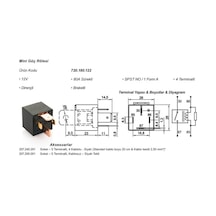 12V Röle 4 Uçlu 80 A 70 A Tipi 2 Uç Küçük / 2 Uç Büyük 6.3 M N11.2882
