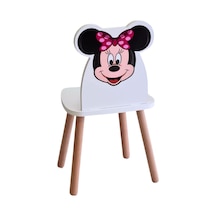 Liva Ahşap Çocuk Aktivite Çalışma Sandaliyesi 4-12 Yaş Minnie Mouse Liva Ahşap Beyaz