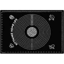 Siyah Silikon Hamur Açma Matı 45x65 Cm Ölçülü Kaymaz Yapışmaz Profesyonel Yoğurma Matı