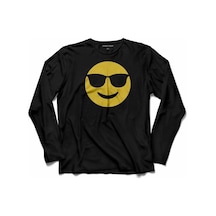 Gözlük Emoji Icon Smıle Glases Uzun Kollu Tişört