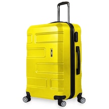 Bene Sarı Abs Sert Kabuk Tekerlekli Büyük Boy Valiz&bavul 113-vb