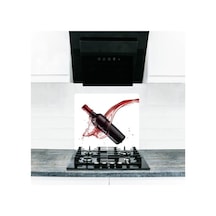Cam Ocak Arkası Koruyucu ve Kesme Tablası Kızıl Şarap | 50 cm x 5