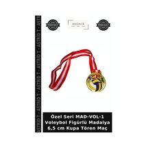 Özel Seri Mad-vol-1 Voleybol Figürlü Madalya 6,5 Cm Kupa Tören Maç Altın