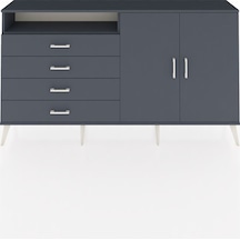 Arges Konsol 3 Raflı 4 Çekmeceli 2 Kapaklı 176x30x99 Antrasit-antrasit Antrasıt/antrasıt - Antrasıt