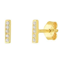 Goldkupe 14 Ayar Taşlı Çubuk Altın Küpe 0,60 Gr-4156