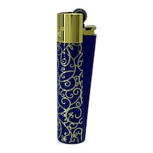 Clipper Blue Pattern Metal Çakmak - Lacivert