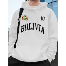 Startmore Tarzsokak Bolivya Amblemi Mektup Baskı Hoodie Erkek Sportif Gevşek Kazaklar Kış Polar Sıcak Kazak Koşu Beyaz