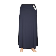 Dule Kadın Aymoli Penye Kloş Beli Lastikli Astarlı Lacivert Etek Lacivert