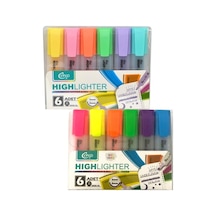 Cengo Fosforlu Kalem Neon Renkler ve Pastel Renkler  6'lı 2 Adet Set