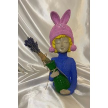 Poli Çiçek Tutatn Kadın Biblo El İşi Hand Made