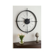 Büyük Boy Şeffaf Cam Duvar Saati, Modern Tasarım, 55 X 55 Cm 0240-keçe-şekilli-48cm