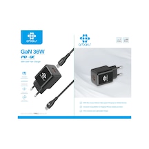 Gan Teknoloji 36w Pd Type-c To Type-c Şarj Kablosu - Arb-016 Siyah