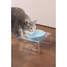 Tekli Seramik Dekoratif Kedi Ve Köpek Pleksi Mama & Su Kabı Kedi Paspası