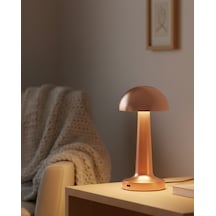 Bronz Dokunmatik Masa Lambası 3 Renk Led Şarjlı Kablosuz Usb Çıkışlı Mh-hs3443-0797 Beyaz