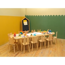 Woodnjoy Wood&joy Doğal Ahşap 2.40 Oval Grup Etkinlik Masası, Grup Masası, Etkinlik Masası - Naturel