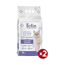 Felin Lavanta Kokulu Topaklaşan İnce Bentonit Kedi Kumu 2 x 5 L