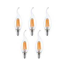 Rustik E14 Led Ampul Kıvrık Uç 6w 3000k Gün Işığı 5'li Erd-83