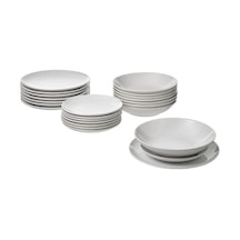 Ikea Godmıddag Seramik 8 Kişilik 24 Parça Yemek Takımı 20-26 Cm Beyaz Yuvarlak