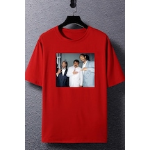 Unisex Müslüm Baba Baskılı T-shirt Kırmızı