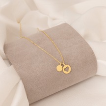 Dkmn Gümüş Yuvarlak İçi Boş Kalp Kolye