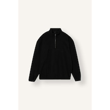 Defacto Yarım Fermuarlı Polar Sweatshirt E8632ax26wnbk81 Siyah-bk81