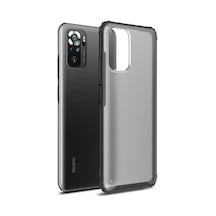 Xiaomi Poco M5s İçin Kılıf Frosted Frame Siyah Poco M5s İle Uyumlu Kılıf - Siyah Diğer