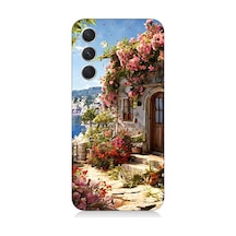 Samsung Galaxy A05s Uyumlu Çiçekli Ev Desenli Silikon Kılıf