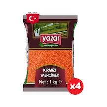 Yazar Yerli Kırmızı Mercimek 4 x 1 KG