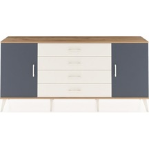 Arges Konsol 2 Raflı 4 Çekmeceli 2 Kapaklı 176x30x83 Çam-antrasit/aytaşı Antrasit/aytaşı