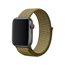 Apple Uyumlu Watch 44mm Krd-03 Hasır Kordon-30-olive Flak