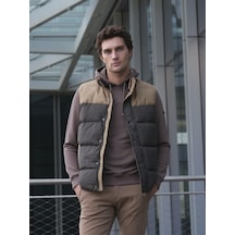 Erkek Slim Fit Haki Rüzgar Ve Su Itici Termo Iç Astarlı Nefes Alabilen Yelek Ncs Jeans 4514-Haki