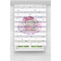 Perdeoutlet38 Baskılı Renkli Pembe Kurdaleli Fil Dijital Baskılı Zebra Perde-cocuk Odası-stor Perde Model:pz-907 Çok Renkli