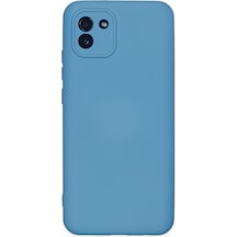 Samsung Galaxy  Uyumlu - A03 Kılıf Nano İçi Kadife Silikon - Mavi
