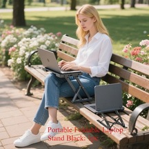 Willowhaven Katlanır Portatif Laptop Standı - 10 Seviye Soğutucu Siyah Masaüstü Düzen