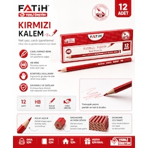 Fatih Kırmızı Kurşun Kalem 1 Düzine 12 Li