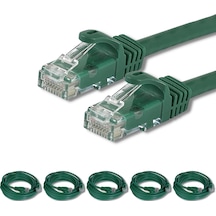 5 adet IRENIS CAT7 Kablo Ethernet LAN Kablosu, 25 cm Yeşil