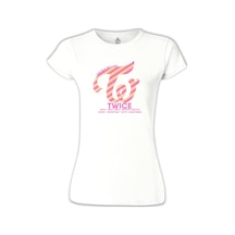 Twice - Logo Beyaz Kadın Tshirt 001