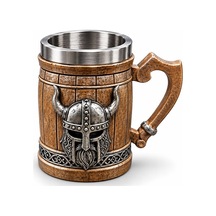 Viking Miğferi Figürlü 3d Kabartmalı Paslanmaz Çelik Kupa Bardak Alk6545