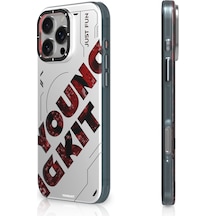 İphone 16 Pro Uyumlu Kılıf Magsafe Özellikli Airbagli Çift Katmanlı Youngkit Future Serisi Kapak Kırmızı Kırmızı