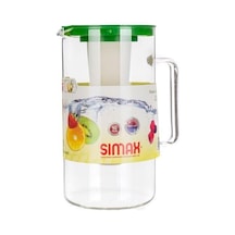 Borosilikat Cam Sürahi, 2,5 L, Buz Hazneli, Yeşil Kapaklı