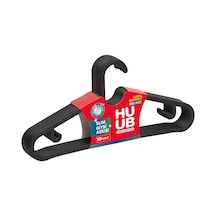 3 Adet Huub Plastik Askı Slim Siyah 10'lu Çok Renkli