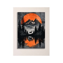Geyik Ve Dağ Manzaralı Metal Tablo - Gün Batımı Doğa Duvar Dekoru, Metal Poster Wall Art Çok Renkli - 923217720 Çok Renkli - 923217720 Çok Renkli