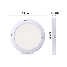20w Gece Gündüz Sensörlü Sıva Üstü Tavan Armatür Cata Bologna Slim Kasa Panel Led Armatür 2100 Lm Beyaz Işık Açık Lacivert